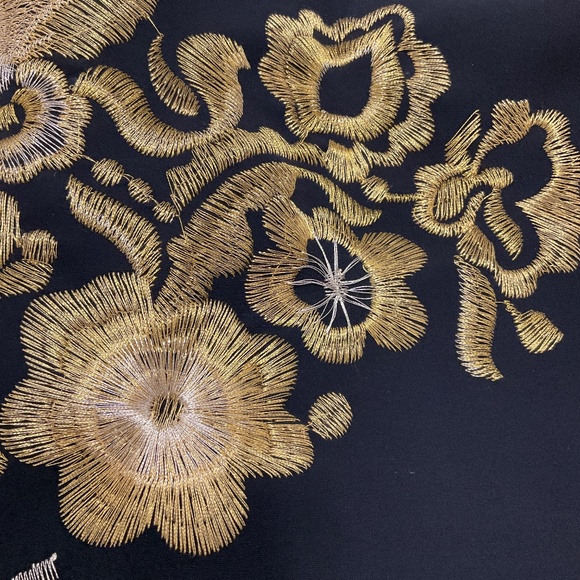 CHIARA BONI LA PETITE ROBE COUTURE BLACK / GOLD EMBROIDERED COCKTAIL DRESS - Picture 5 of 5